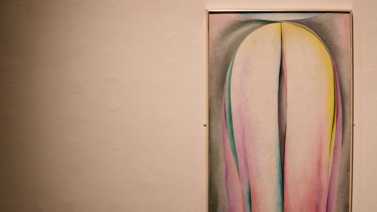 Gray Line with Lavender and Yellow by Georgia O'Keeffe